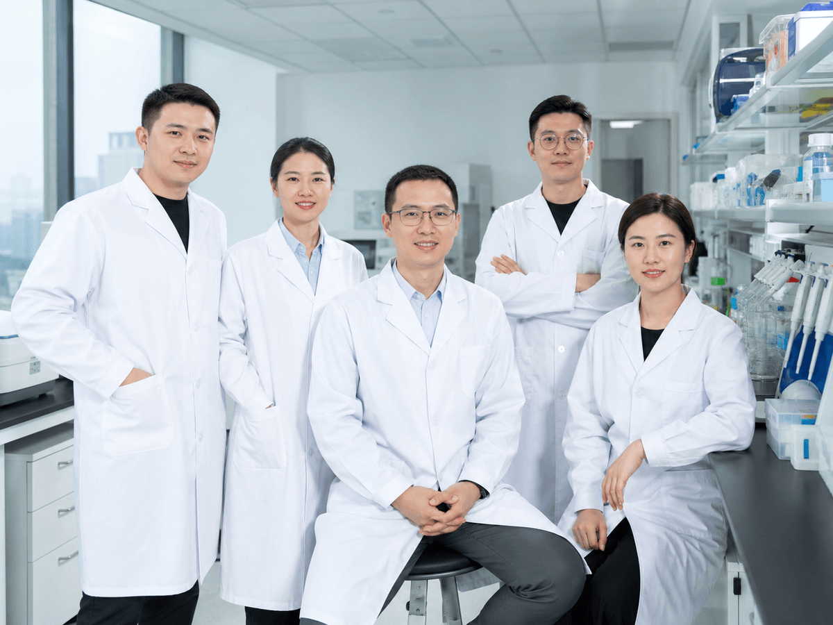 深圳光明科学城科研机构拍形象照，实验室场景中的研究团队专业合影